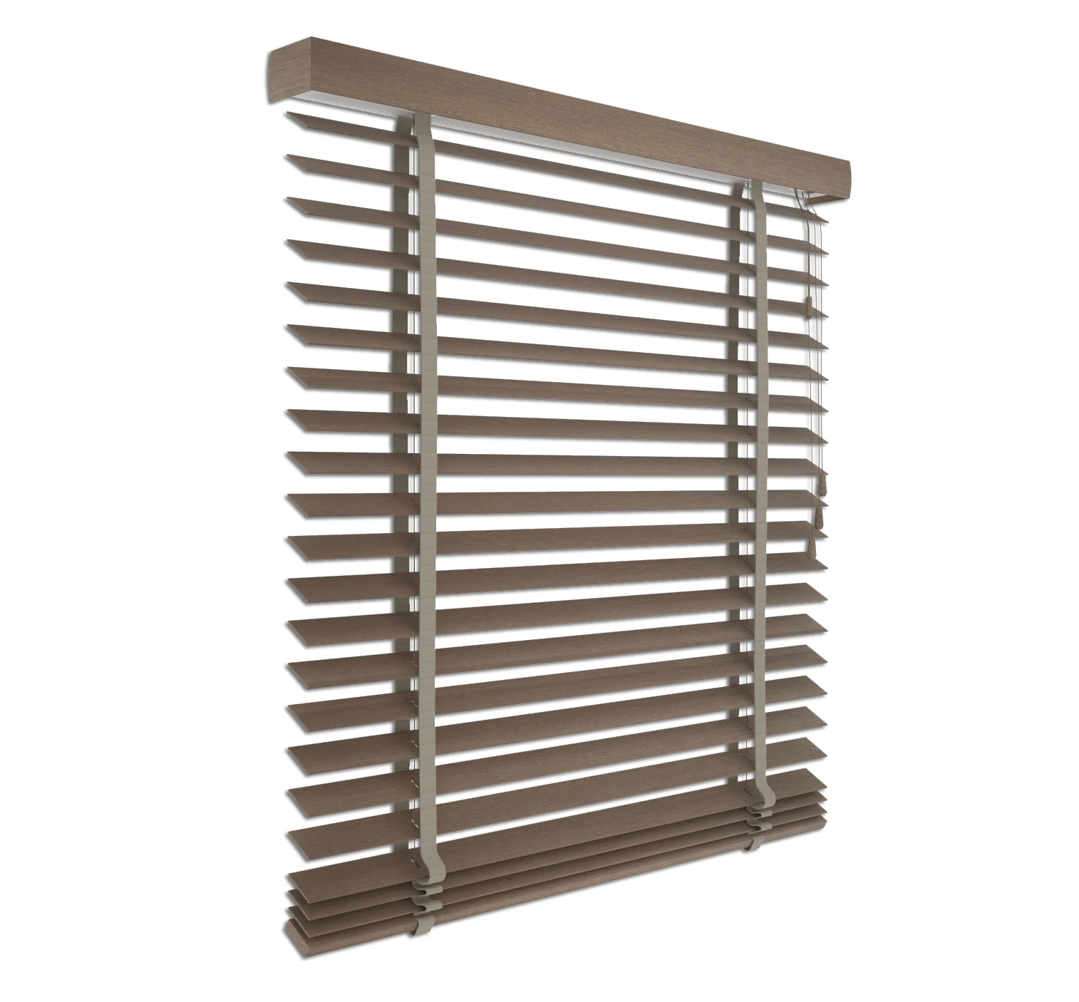 Holzjalousie nach Maß Naturbraun dunkel 50 mm Lamelle | JH081