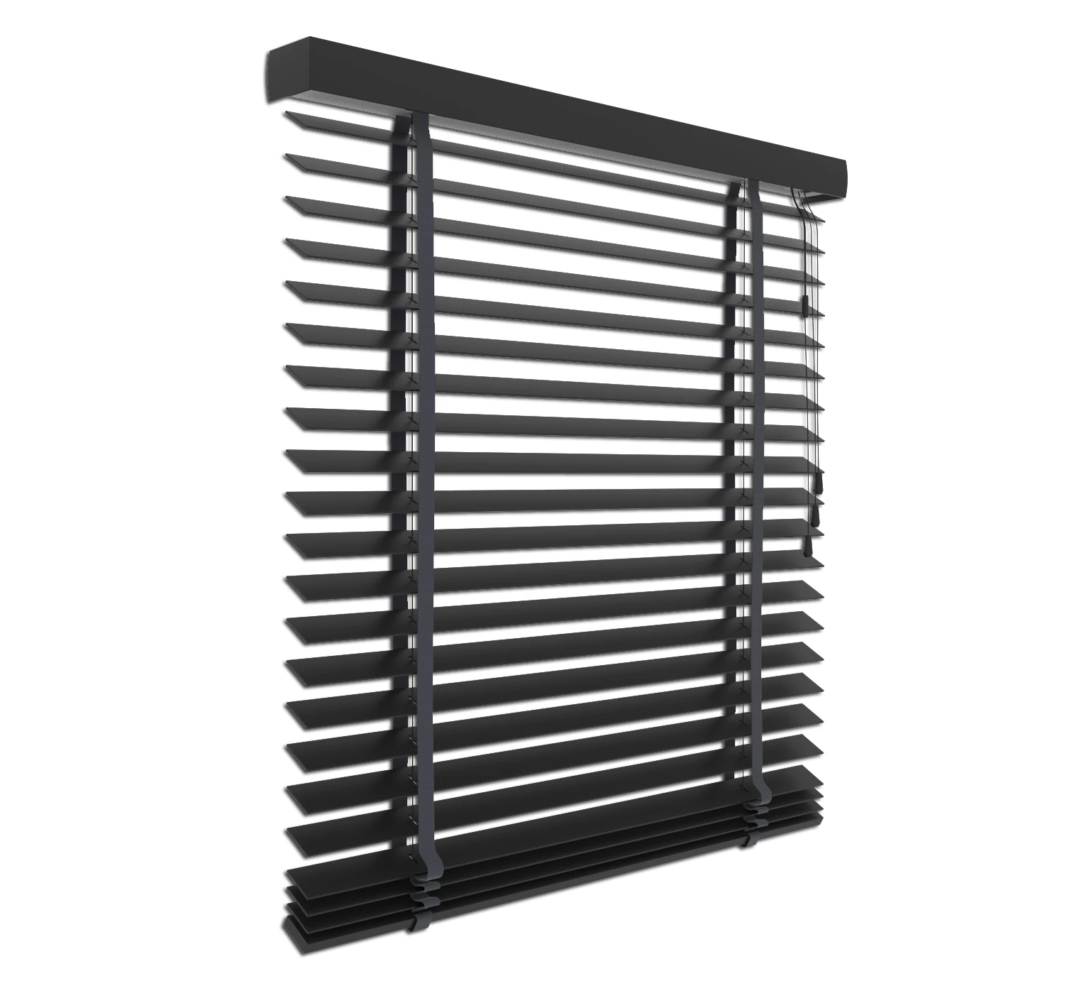 Holzjalousie nach Maß Schwarz halbmatt 50 mm Lamelle | JH041