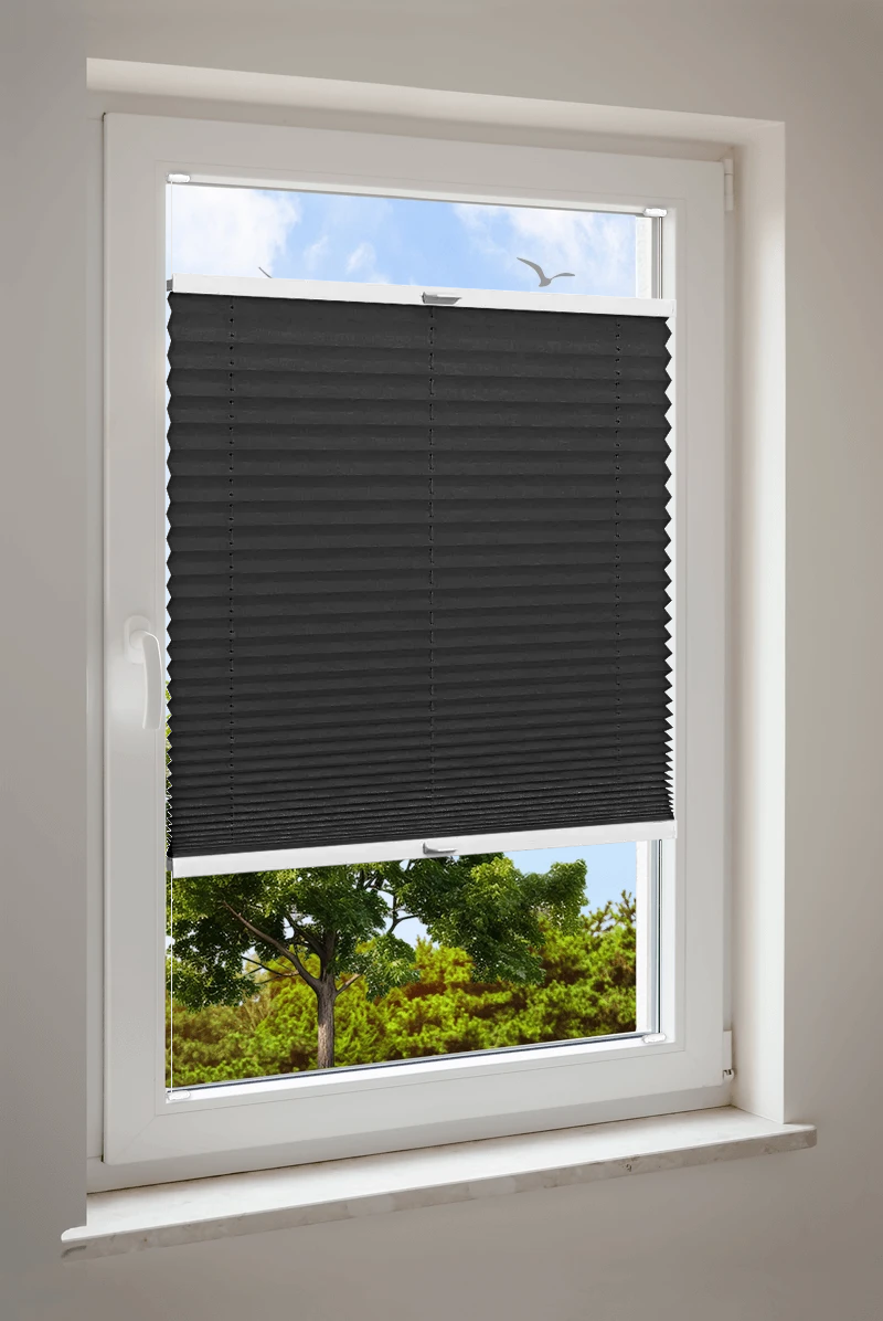 Plissee Cosiflor® VS2 Schwarz | abdunkelnd 3176