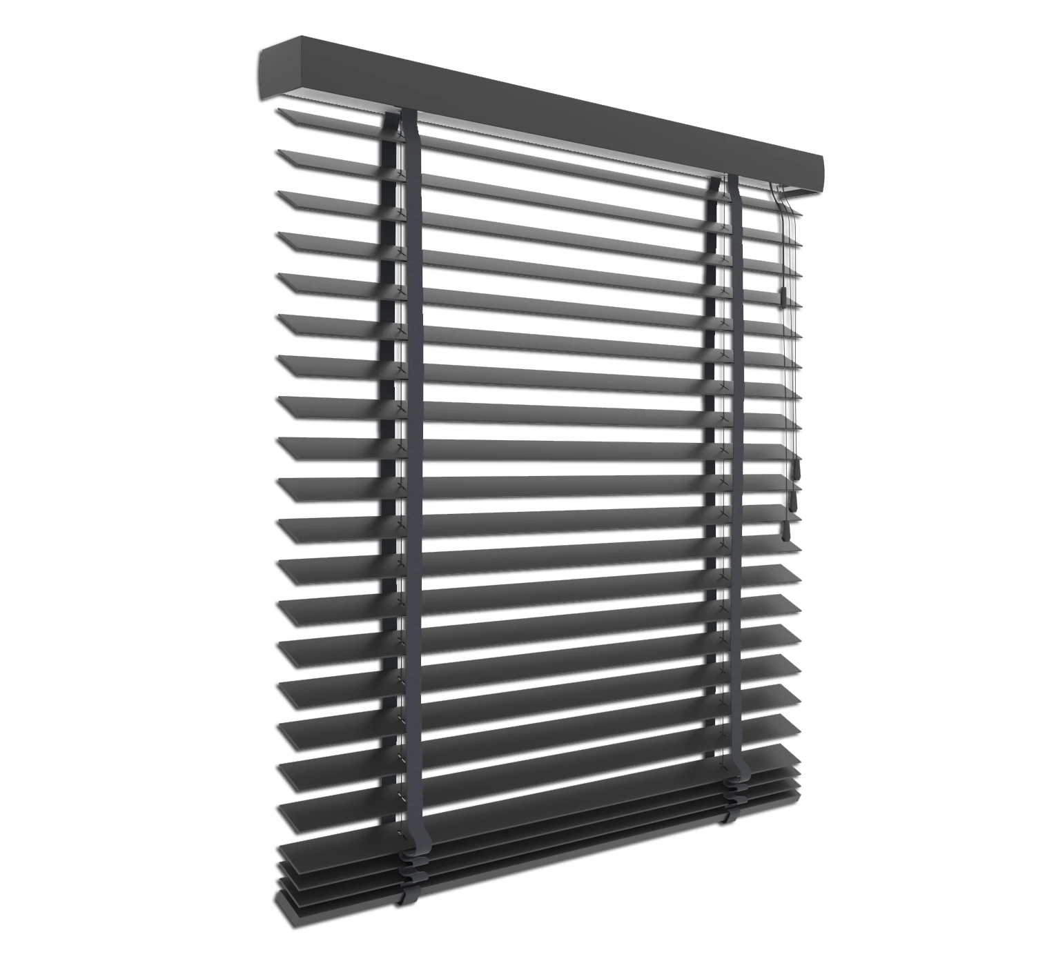 Holzjalousie nach Maß Schwarz matt 50 mm Lamelle | JH056