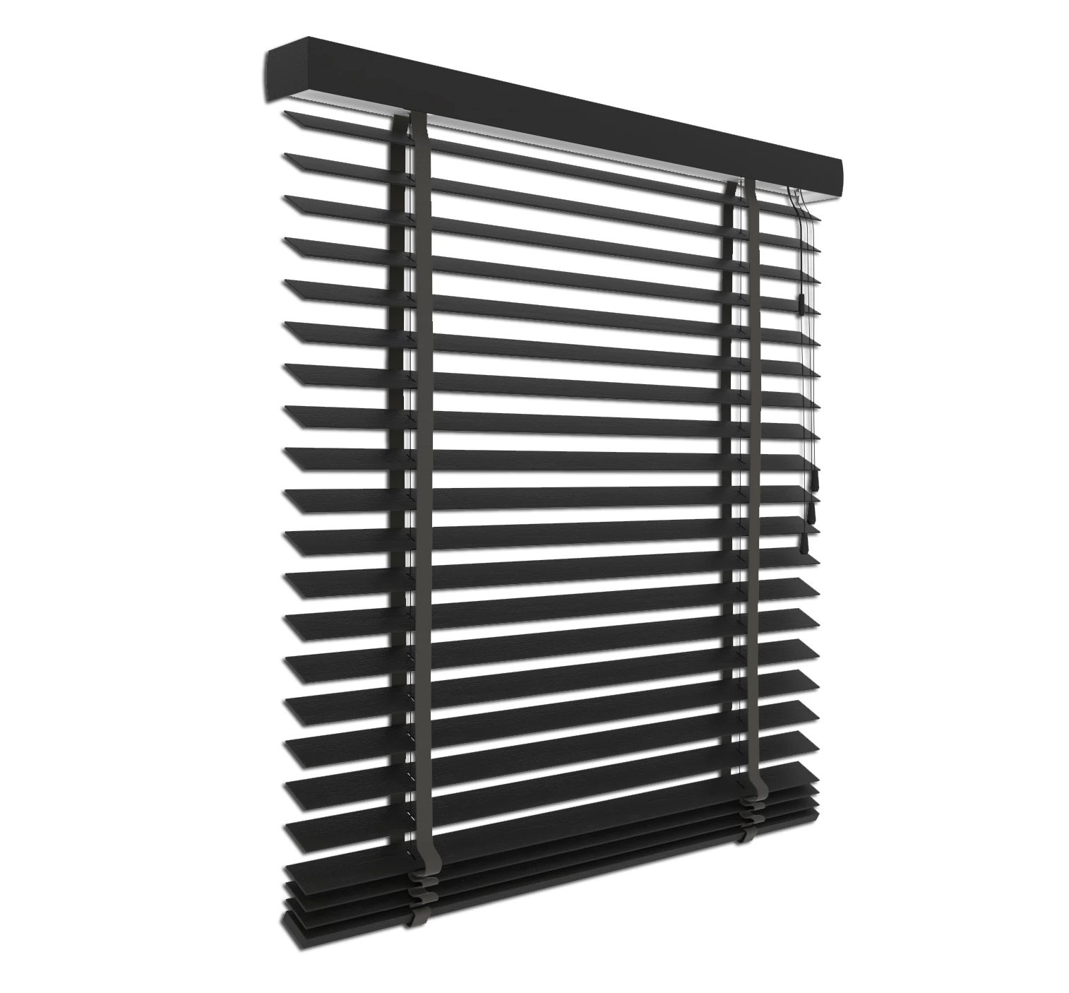 Holzjalousie nach Maß Schwarz 50 mm Lamelle | JH027