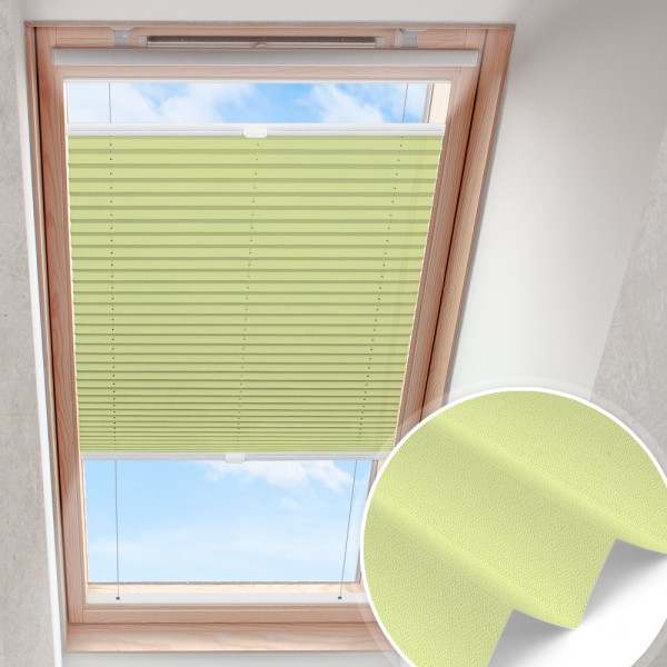 Dachfensterplissee Grün nach Maß | blickdicht perlmutt B0148
