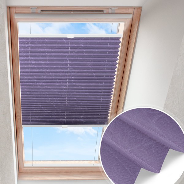 Dachfensterplissee Violett nach Maß | verspannt blickdicht crush B0106