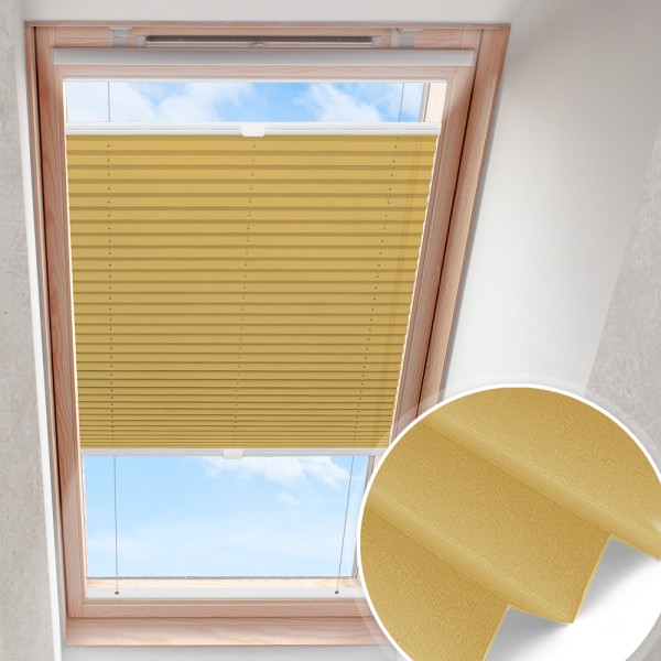 Dachfensterplissee Gelb nach Maß | blickdicht B0127