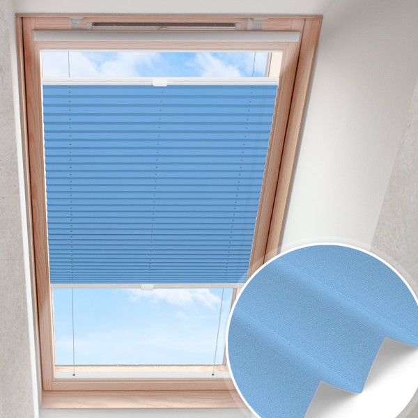 Dachfensterplissee Blau nach Maß | blickdicht B0140